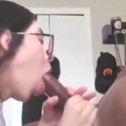 Snowbunny sucks bbc amateur blowjob cumshot latina facial