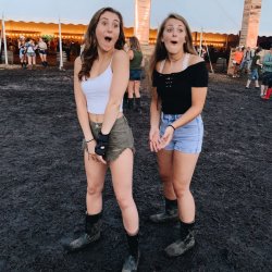 Babes reacting to big guy in a small speedo
