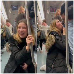 Blonde Teen Gives A Very Public Blow Job To Her BF 🚂