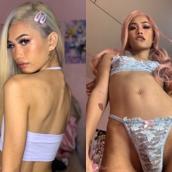 LadyBoy BabyDoll Playing With Her Small Cock. Asian Girls, Small tits, Cum Shot, Blow job, anal.