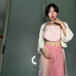 🔞Sheer pink tease, sexy legs & ass peek 💋 Full nude on OF 🍑
