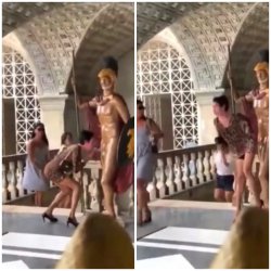 Ancient Spartan Blood Makes Greek Woman Instinctively Crave For Museum Sculptures Cock
