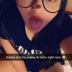 Big Boob Goth GF Spreads Hairy Pussy on Snapchat