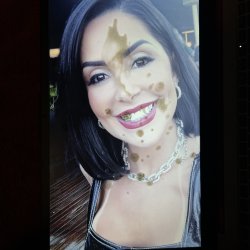 Pretty face 🇧🇷 Milf cock and cum tribute #1 with piss tribute and ai blowjob. splattered her face!