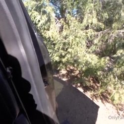 taking risks in a public place by having sex with a slut in the back of the trunk while waiting for