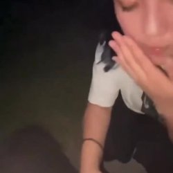Young Japanese outdoor blowjob