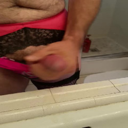 Stroking my cock in sexy lingerie
