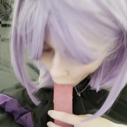 🔞 Young cosplay slut deepthroats pink dildo nude horny blowjob small tits sexy wet mouth 🫦💦😈 OF now!